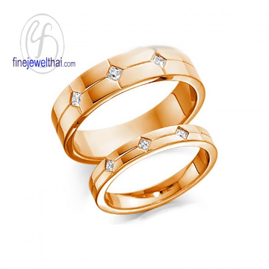 แหวนทองสีชมพู-แหวนเพชร-พิงค์โกลด์-เพชรแท้-แหวนคู่-แหวนหมั้น-แหวนแต่งงานfinejewelthai-RC002DPG