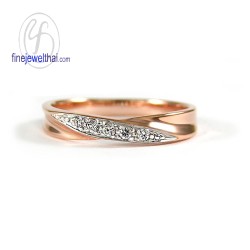 แหวนทองสีชมพู-แหวนเพชร-พิงค์โกลด์-เพชร-แหวนหมั้น-แหวนแต่งงาน-finejewelthai - R1245DPG