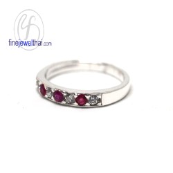 แหวนทับทิม-แหวนเงิน-แหวนพลอย-ทับทิมแท้-R1002rb