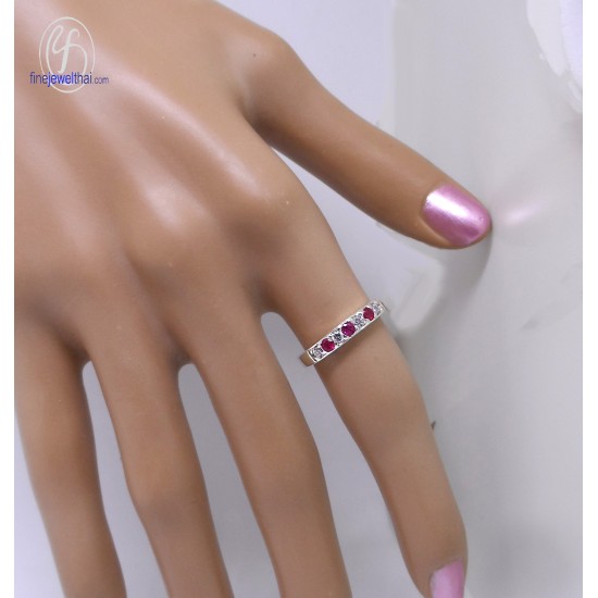 แหวนทับทิม-แหวนเงิน-แหวนพลอย-ทับทิมแท้-R1002rb