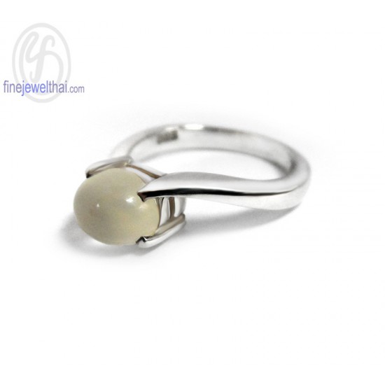แหวนมูนสโตน-แหวนเงิน-แหวนพลอยแท้-แหวนประจำเดือนเกิด-R1031ms