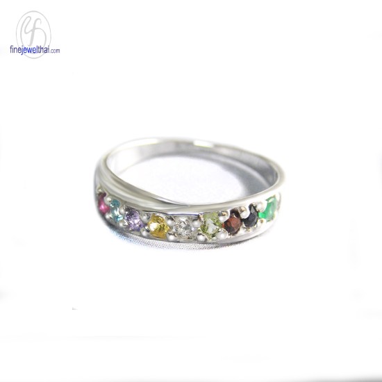 แหวนทองคำขาว-แหวนเพชร-แหวนพลอย-แหวนนพเก้า-Finejewelthai - R1147wg-mix-gem