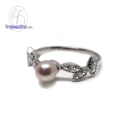 แหวนมุก-แหวนเงิน-มุก-แหวนวินเทจ-เพชรcz-R1332pl