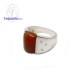 แหวนอาเกตุ-แหวนเงินแท้-เพชรสังเคราะห์-พลอยประจำเดือนเกิด-R1121ag