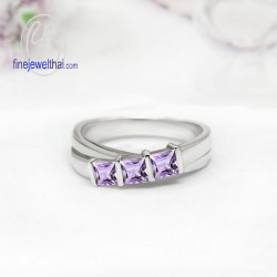 แหวนอะเมทิสต์-แหวนเงิน-แหวนพลอยแท้-แหวนประจำเดือนเกิด-R1180am