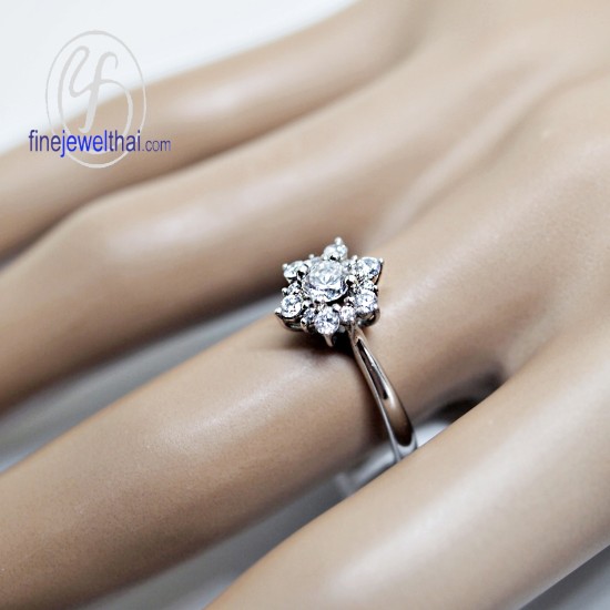 แหวนเพชร-แหวนเงิน-เพชรสังเคราะห์-เงินแท้-แหวนหมั้น-แหวนแต่งงาน-R1214cz