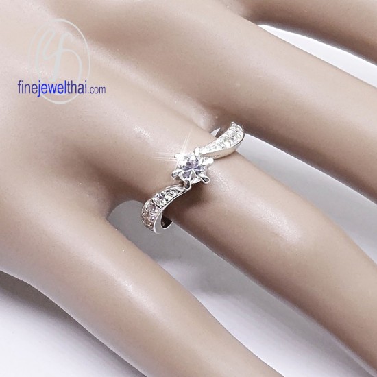 แหวนเพชร-แหวนเงิน-เพชรสังเคราะห์-เงินแท้-แหวนหมั้น-แหวนแต่งงาน-R1211cz