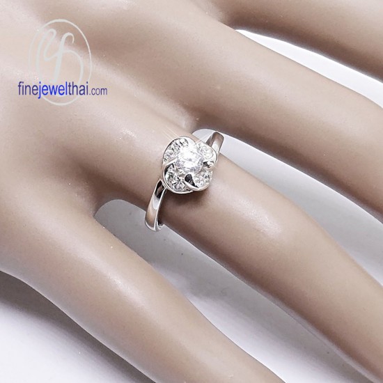 แหวนทองคำขาว-แหวนเพชร-ทองคำขาว-เพชรแท้-แหวนหมั้น-แหวนแต่งงาน-finejewelthai - R1287DWG