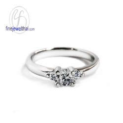 แหวนทองคำขาว-แหวนเพชร-ทองคำขาว-เพชรแท้-แหวนหมั้น-แหวนแต่งงาน-Finejewelthai - R1208DWG