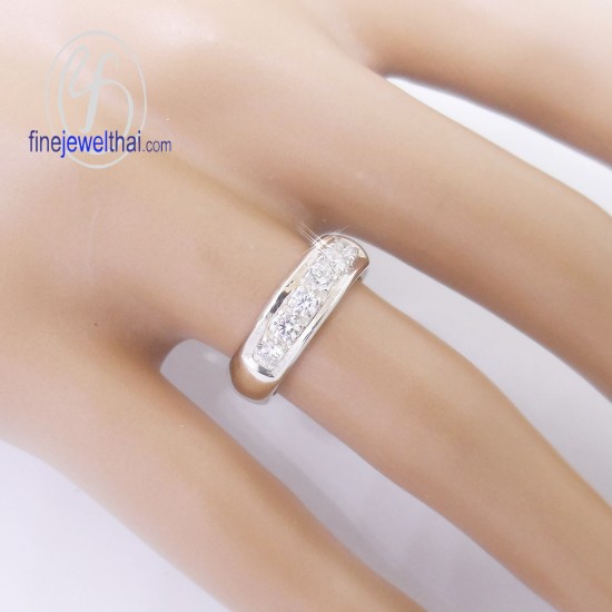แหวนเพชร-แหวนเงิน-เพชรสังเคราะห์-เงินแท้925-แหวนหมั้น-แหวนแต่งงาน-R1112cz
