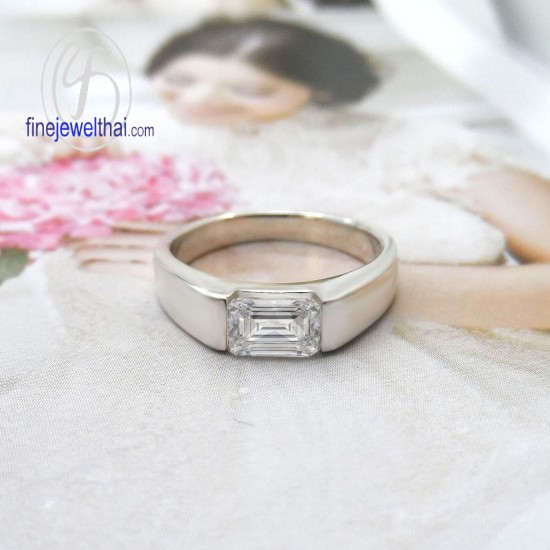 แหวนเพชร-แหวนเงิน-เพชรสังเคราะห์-เงินแท้-แหวนหมั้น-แหวนแต่งงาน-R1004cz