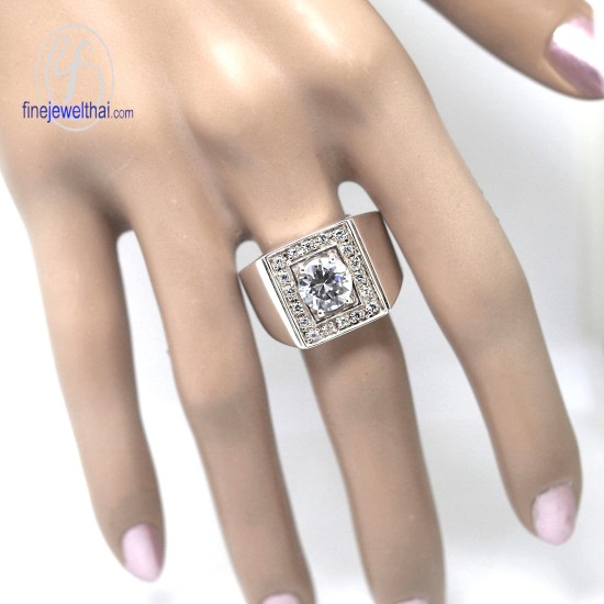 แหวนเพชร-แหวนเงิน-เพชรสังเคราะห์-เงินแท้-แหวนหมั้น-แหวนแต่งงาน-R1094cz