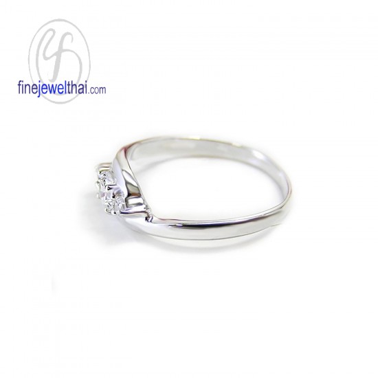 Diamond-CZ-Silver-Wedding-Ring-Finejewelthai-R1186cz 