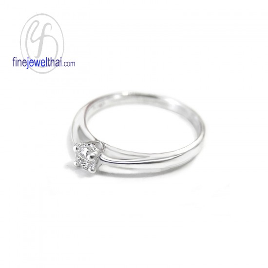 Diamond-CZ-Silver-Wedding-Ring-Finejewelthai-R1189cz