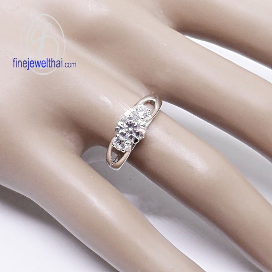 แหวนเพชร-แหวนเงิน-เพชรสังเคราะห์-เงินแท้-แหวนหมั้น-แหวนแต่งงาน-R1224cz