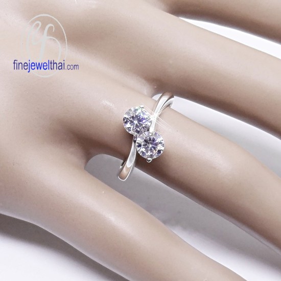 แแหวนเพชร-แหวนเงิน-เพชรสังเคราะห์-เงินแท้ 925-finejewelthai - R1045cz