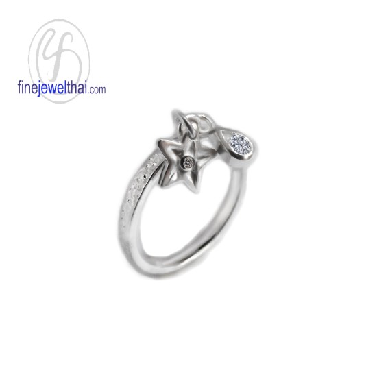 แหวนเพชร-แหวนเงิน-เงินแท้-R1226cz
