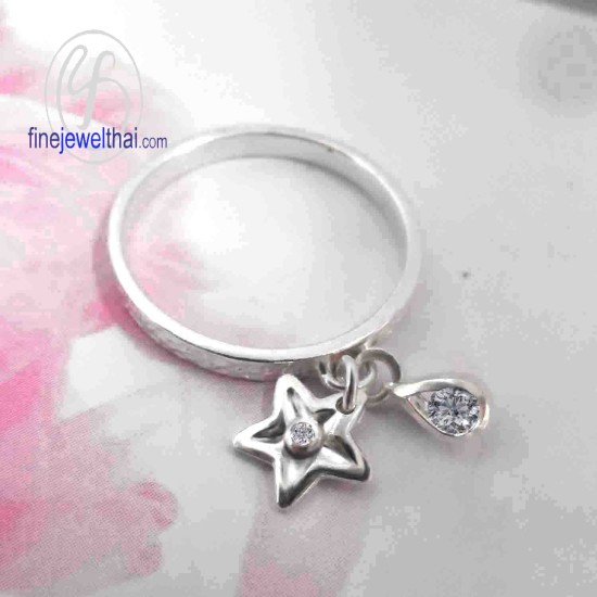 แหวนเพชร-แหวนเงิน-เงินแท้-R1226cz