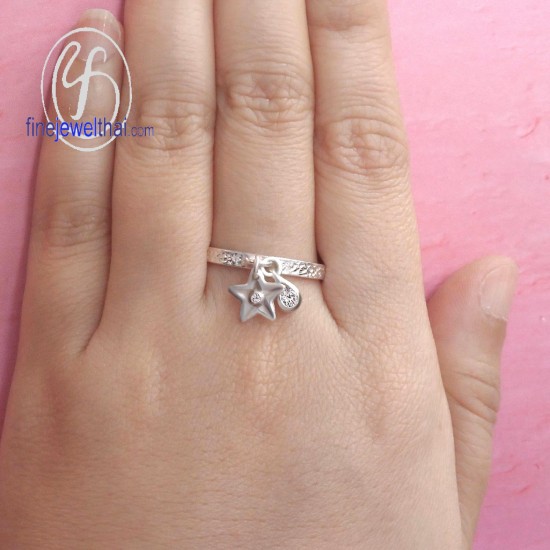 แหวนเพชร-แหวนเงิน-เงินแท้-R1226cz