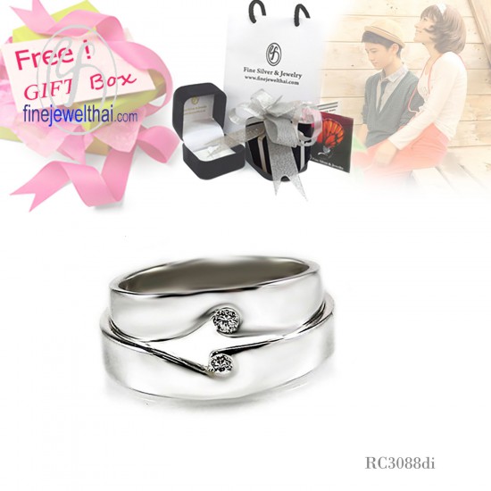 แหวนเพชร-แหวนเงิน-เพชรแท้-เงินแท้925-แหวนคู่-แหวนหมั้น-แหวนแต่งงาน-Diamond_Gift_Set25
