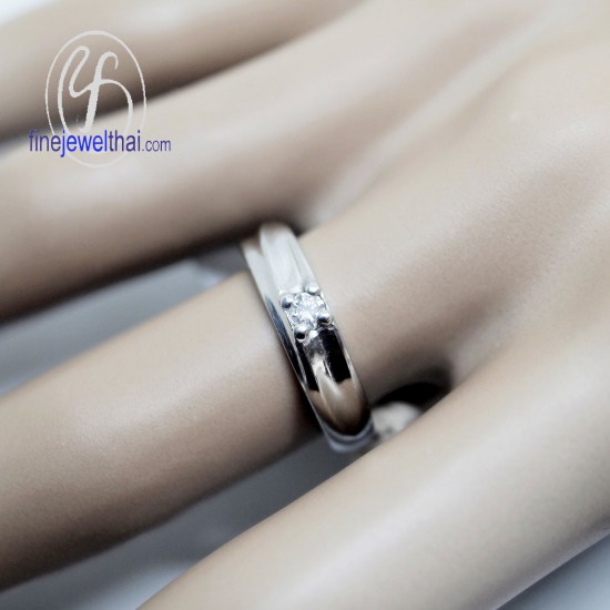 แหวนแพลทินัม-แหวนเพชร-แพลทินัม-เพชรแท้-แหวนหมั้น-แหวนแต่งงาน-Finejewelthai - R1197DPT